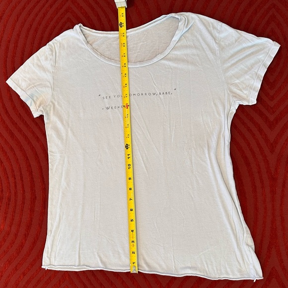 good hYOUman Medium Light Baby Blue Tee “See you tomorrow, babe” - weekend - Picture 3 of 10